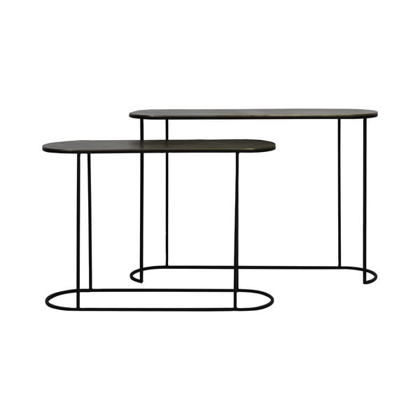 Metalni pomoćni stolovi u setu 2 kom u brončanoj boji 28x118 cm Bocov – Light & Living