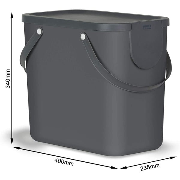 Kanta za sortirani otpad od reciklirane plastike 25 l Albula - Rotho-image-3