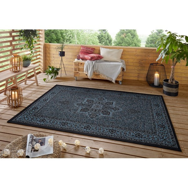 Crno-plavi vanjski tepih NORTHRUGS Anjara, 140 x 200 cm-image-2