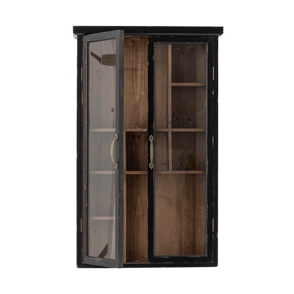 Crna viseća vitrina od masivne jele 50x80x14 cm Hazem – Bloomingville-image-4