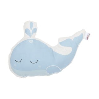 Plavi pamučni dječji jastuk Mike & Co. NEW YORK Pillow Toy Whale, 35 x 24 cm