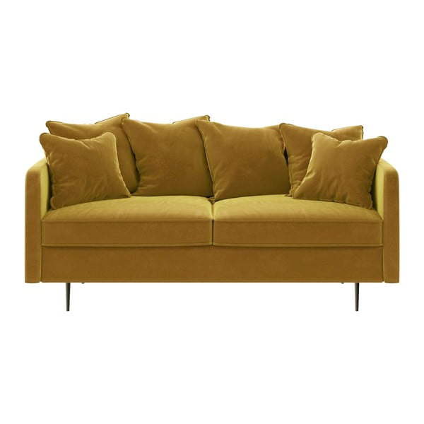 Žuti baršunasti kauč Ghado Esme, 176 cm