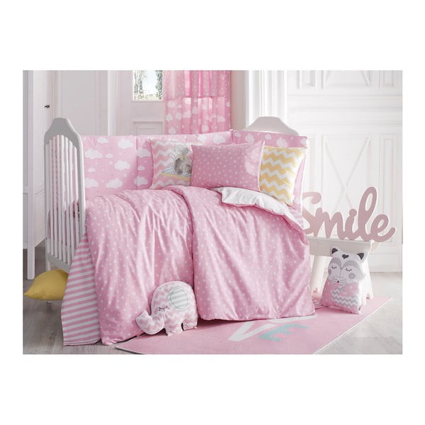 Ružičasta pamučna posteljina za bebe s krevetom za jednu osobu Mike &amp; Co. NEW YORK Carino, 100 x 150 cm