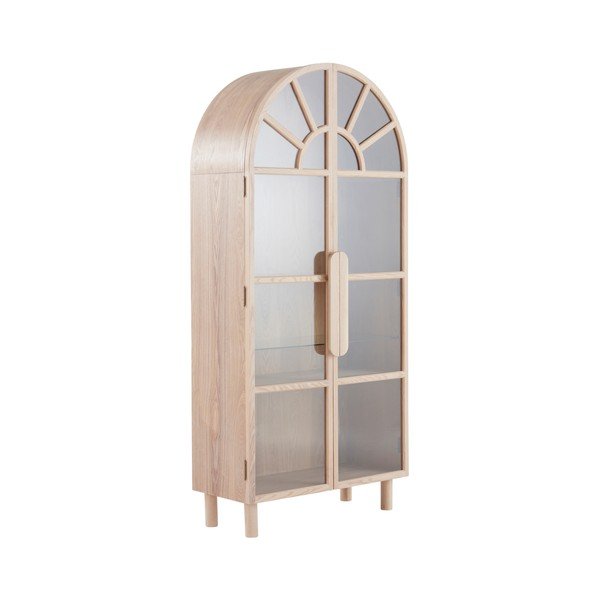 Vitrina u dekoru jasena u svijetloj prirodnoj boji 90x195x40 cm Sandor – Jotex