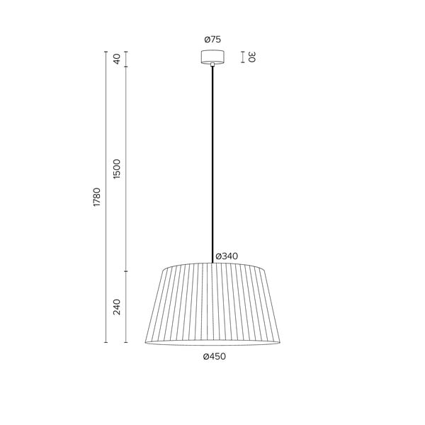 Crna viseća svjetiljka Sotto Luce Kami, ⌀ 45 cm-image-3