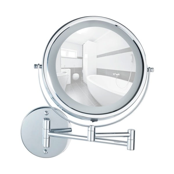 Kozmetičko ogledalo s osvjetljenjem/povećavajuće (5x) ø 17,5 cm Power-Loc Lumi – Wenko-image-3