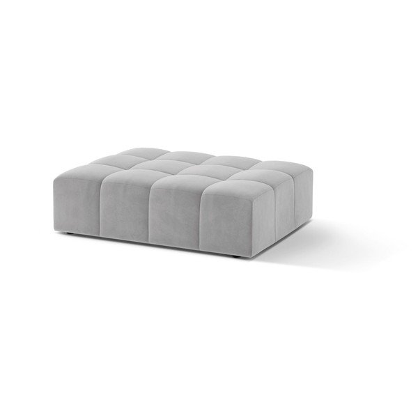 Svijetlo sivi baršunast tabure Chicago – Cosmopolitan Design-image-1