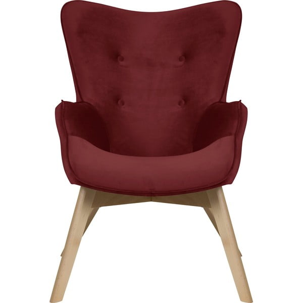 Crvena baršunasta fotelja Niko – Ropez-image-2