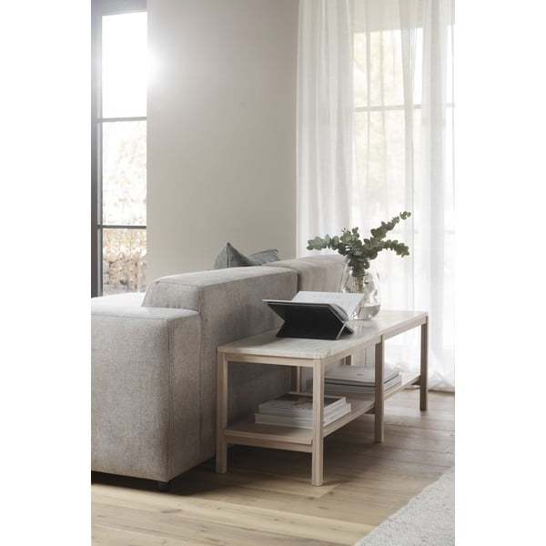 Bijeli konzolni stol s kamenom pločom 140x40 cm Orwel - Rowico-image-1