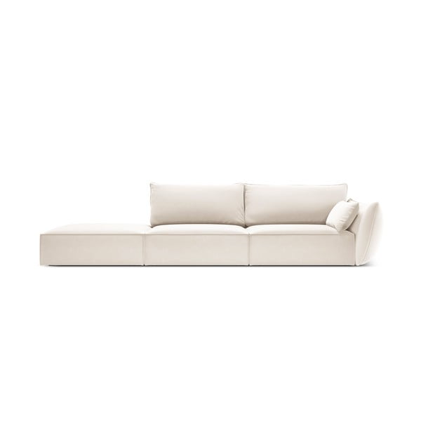 Bež baršunasta sofa s desnim kutom 264 cm Vanda – Mazzini Sofas