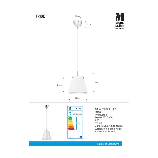 Bijela stropna svjetiljka Markslöjd Tribe, ø 30 cm-image-2