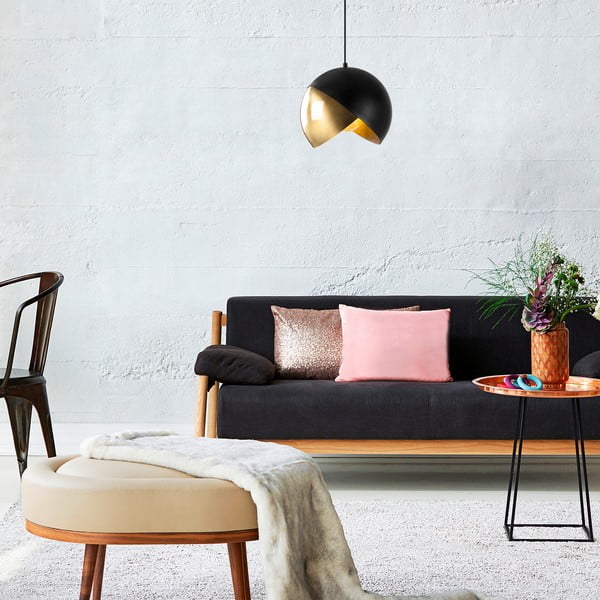 Crna/u brončanoj boji viseća svjetiljka s metalnim sjenilom ø 30 cm Pacman – Opviq lights-image-1