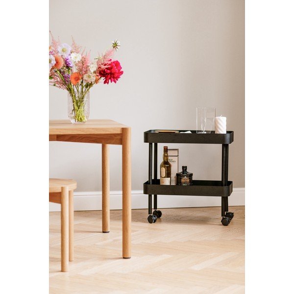 Crni metalni regal na kotačima 60x62x30 cm Nolle – noo.ma-image-1