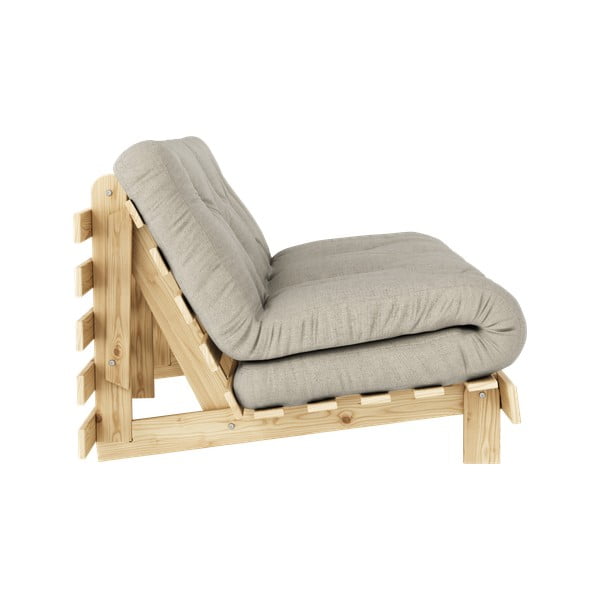 Sivo-bež lanena sklopiva sofa 160 cm Roots – Karup Design-image-4