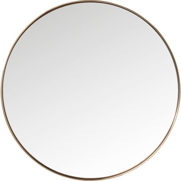 Okruglo ogledalo s bakrenim okvirom Kare Design Round Curve, ⌀ 100 cm