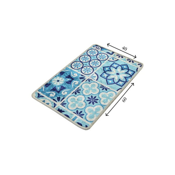 Plavi kupaonski tepih 60x40 cm Seramik - Foutastic-image-2