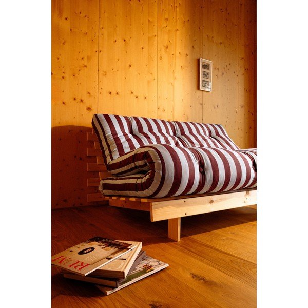 Bordo/svijetlo plava sklopiva sofa 140 cm Roots – Karup-image-3