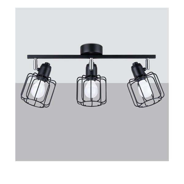 Crna stropna svjetiljka ø 10 cm Salom – Sollux-image-3