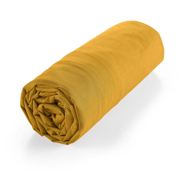 Žuta  plahta s gumom od organskog pamuka 160x200 cm Biolina – douceur d'intérieur-image-4