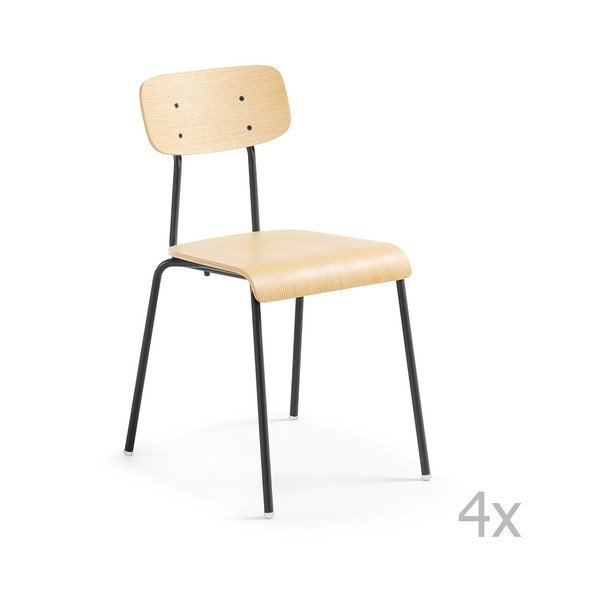 Set od 4 stolice s crnom La Forma Klee konstrukcijom