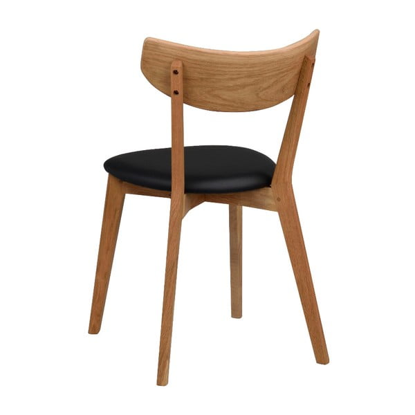 Blagovaona stolica od smeđe hrastovine s crnim Rowico Ami sjedalom-image-4