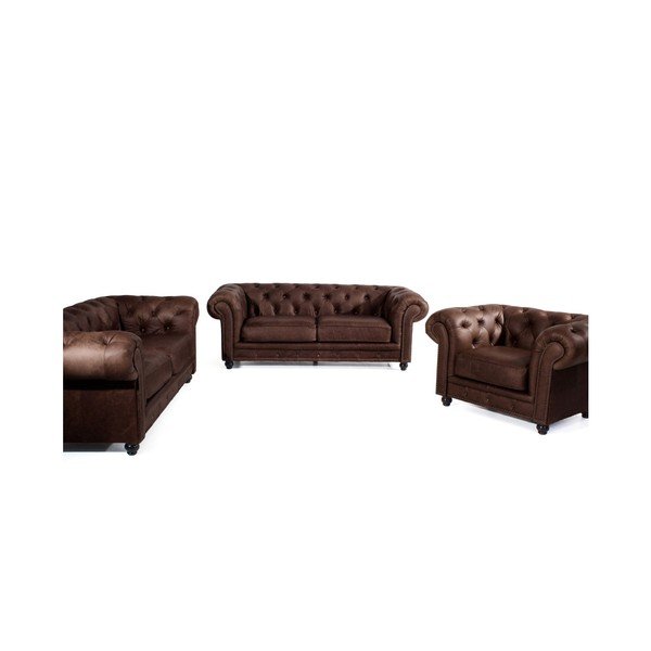 Smeđa kožna sofa Max Winzer Orleans, 196 cm-image-1