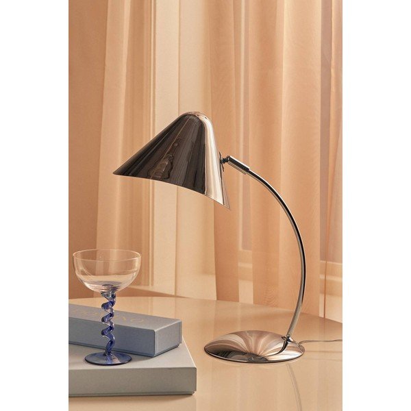 Željezna stolna lampa sa savitljivom konstrukcijom u sjajno srebrnoj boji (visina 40 cm) Nathan – Ellos Home-image-2