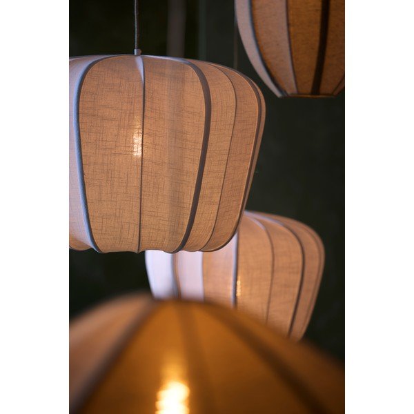 Krem viseća svjetiljka s tekstilnim sjenilom Zubedo – Light & Living-image-1