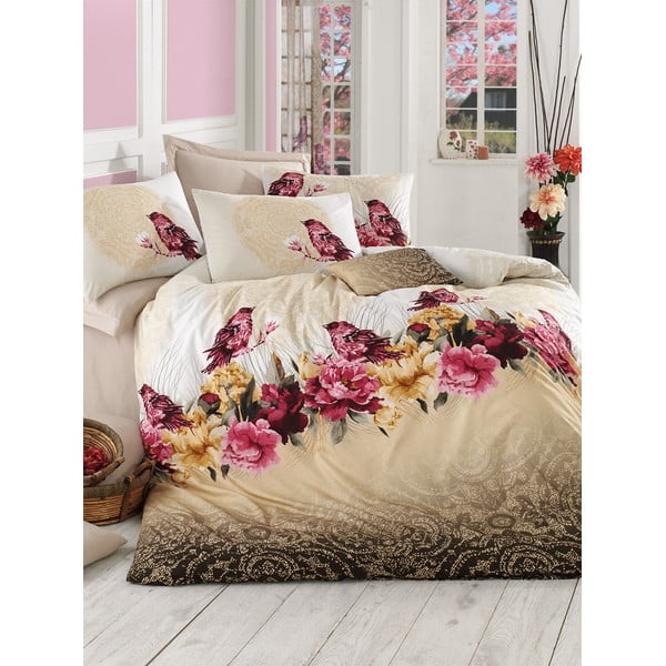 Pamučna posteljina za bračni krevet 200x200 cm Çalıkuşu – Mijolnir