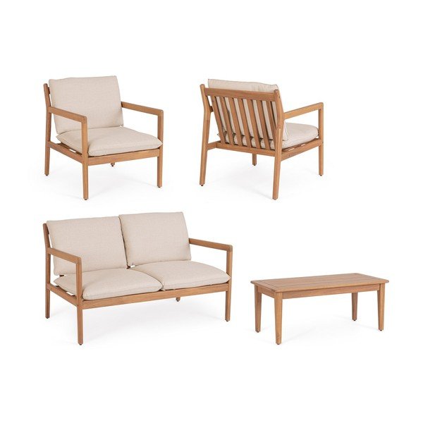 Vrtna garnitura od masivnog bagrema u prirodnoj boji za 4 osobe Danubio – Bizzotto-image-4