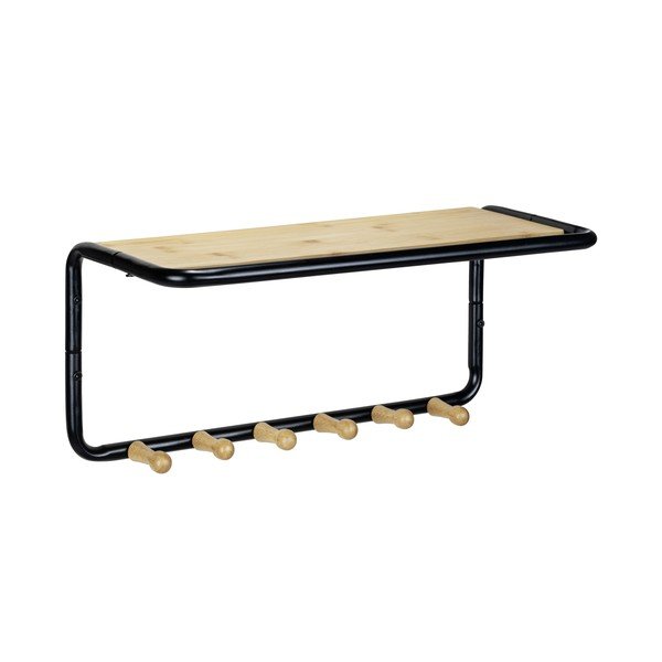 Crna/prirodna metalna zidna vješalica s policom Loft - Wenko-image-1