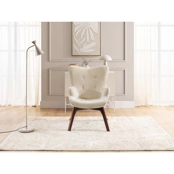 Bež fotelja od samta Niko – Ropez-image-1