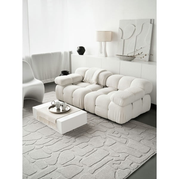 Svijetlo sivi vunen tepih 200x300 cm Morphic Dunes – Agnella-image-1