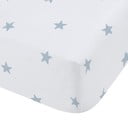 Bijela/plava pamučna dječja plahta s gumom za dječji krevetić 70x140 cm Mini Star & Stripes – Bianca