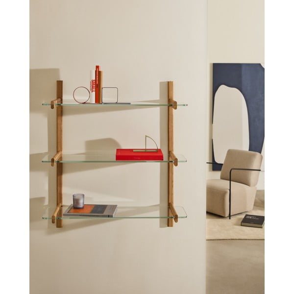Stakleni modularni sustav polica u prirodnoj boji 90x98x30,5 cm Sitra – Kave Home-image-1