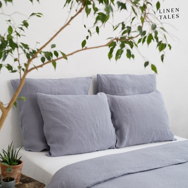 Svijetlo siva posteljina za bračni krevet od konopljinog vlakna 200x200 cm - Linen Tales-image-4