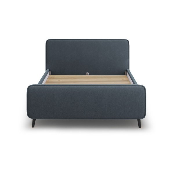 Plavo-sivi tapecirani bračni krevet s podnicom 160x200 cm Kaia - Micadoni Home-image-2
