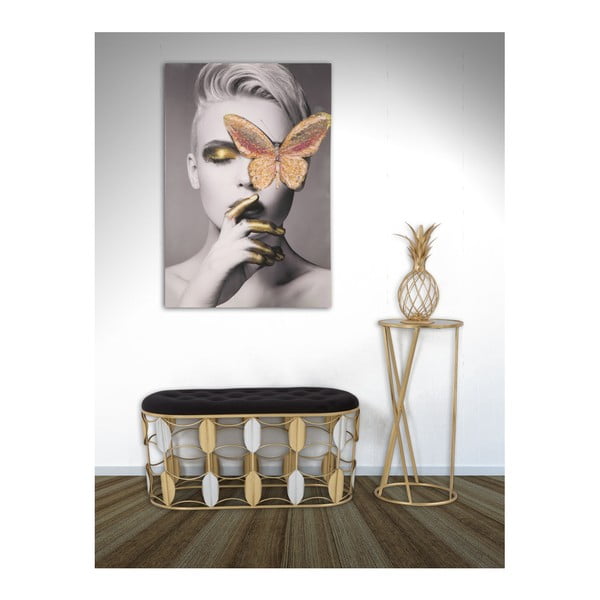 Pomoćni stolić u crno-zlatnoj boji Mauro Ferretti Glam Simple, visina 75 cm-image-2