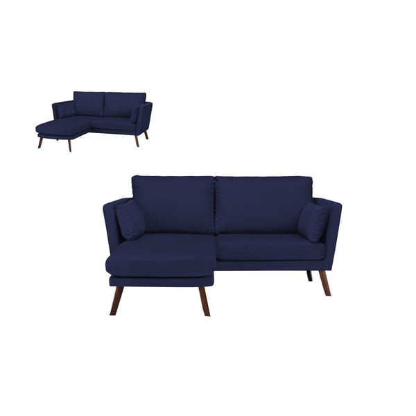Mornarsko plavi trosjed Mazzini Sofas Elena, s ležaljkom na lijevom uglu-image-3