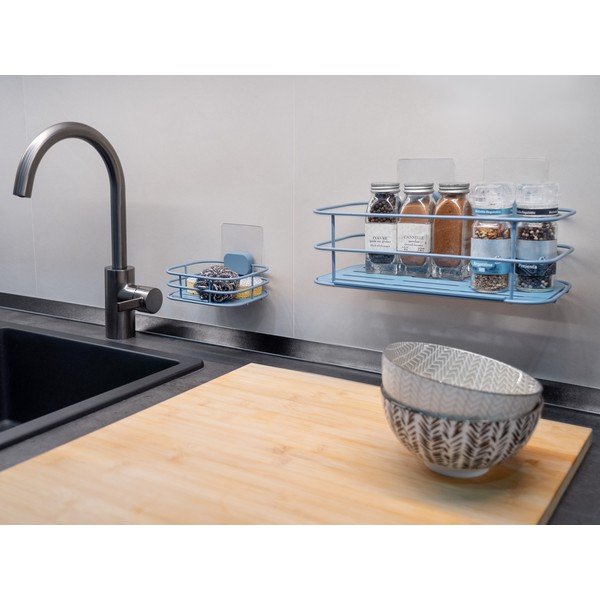 Svijetlo plava metalna samoljepljiva posuda za sapun Grena – Compactor-image-3