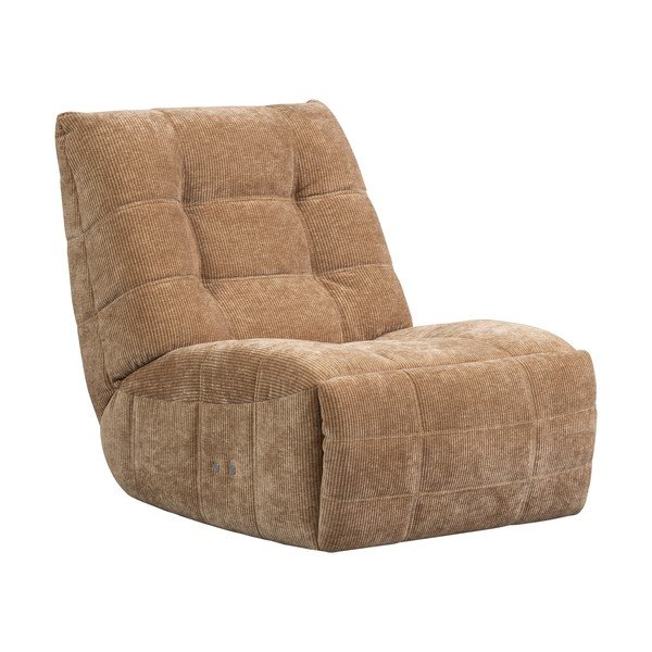 Svjetlo smeđa fotelja za opuštanje s podesivim nagibom od samta Hein – WOOOD