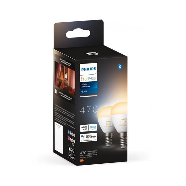 Pametne žarulje u setu 2 kom E14, 5 W White ambiance – Philips Hue-image-2
