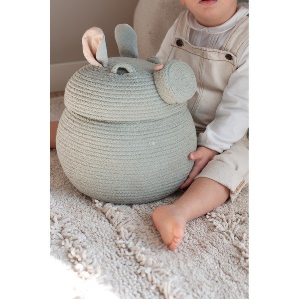 Svijetlo siva tekstilna dječja kutija za pohranu ø 25x30 cm Henry the Hippo – Lorena Canals-image-2