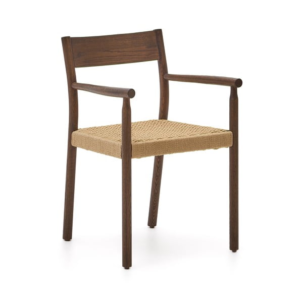 Smeđa/u prirodnoj boji blagovaonska stolica od punog hrasta Yalia – Kave Home