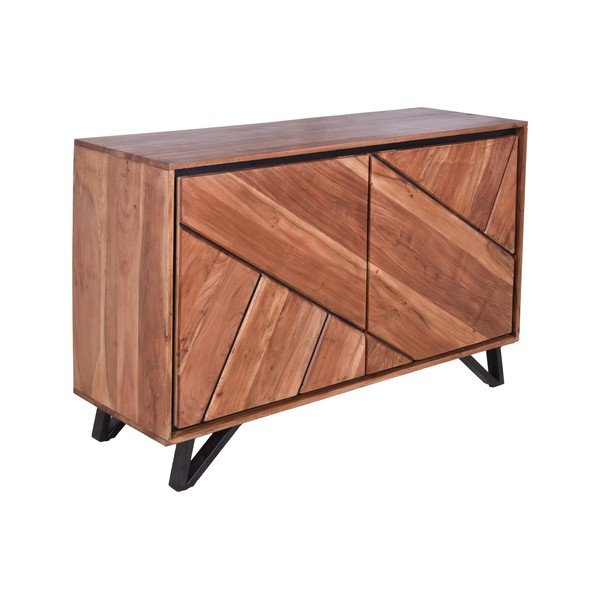 Ormarić od masivnog bagrema u prirodnoj boji 120x78x40 cm Ambala – Interia Home & Living-image-2