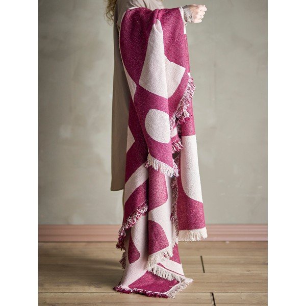 Crvena deka od mješavine pamuka 130x160 cm Olica – Bloomingville-image-1