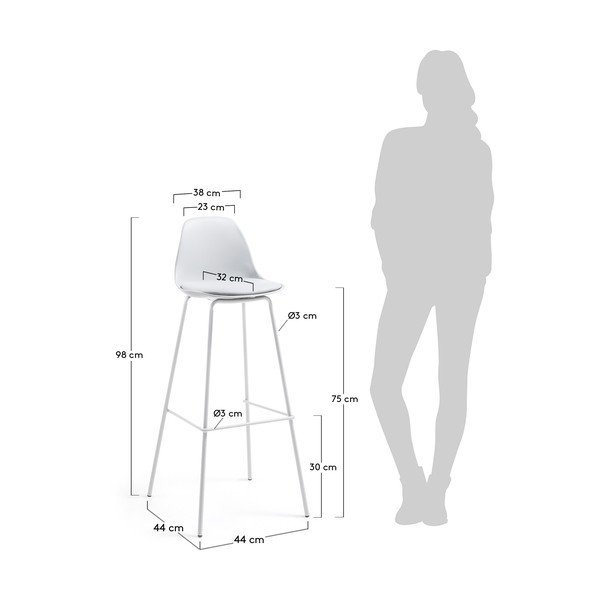 Set od 2 svijetlosive barske stolice La Forma Lysna-image-1