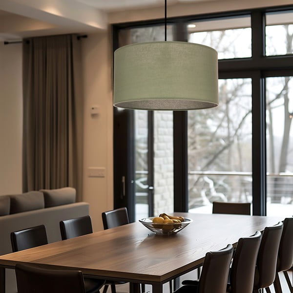 Zelena viseća svjetiljka s tekstilnim sjenilom ø 40 cm Shanti – Candellux Lighting-image-3