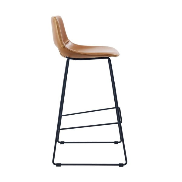 Konjak smeđa barska stolica od umjetne kože (visine sjedala 76 cm) Zahara – Kave Home-image-3