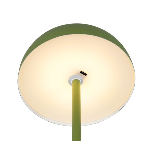 Zelena LED stolna lampa s metalnim sjenilom (visina 21 cm) Munoz – Trio-image-4